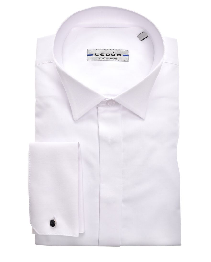 Overhemd Ledub dubbele manchet Slim Fit