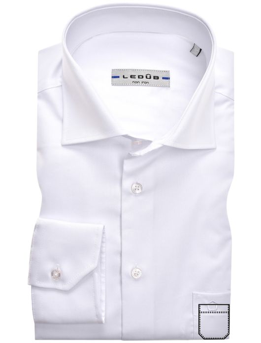 Overhemd Ledub strijkvrij wit Slim Fit