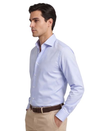 Ledub Ledub overhemd non iron blauw Slim Fit