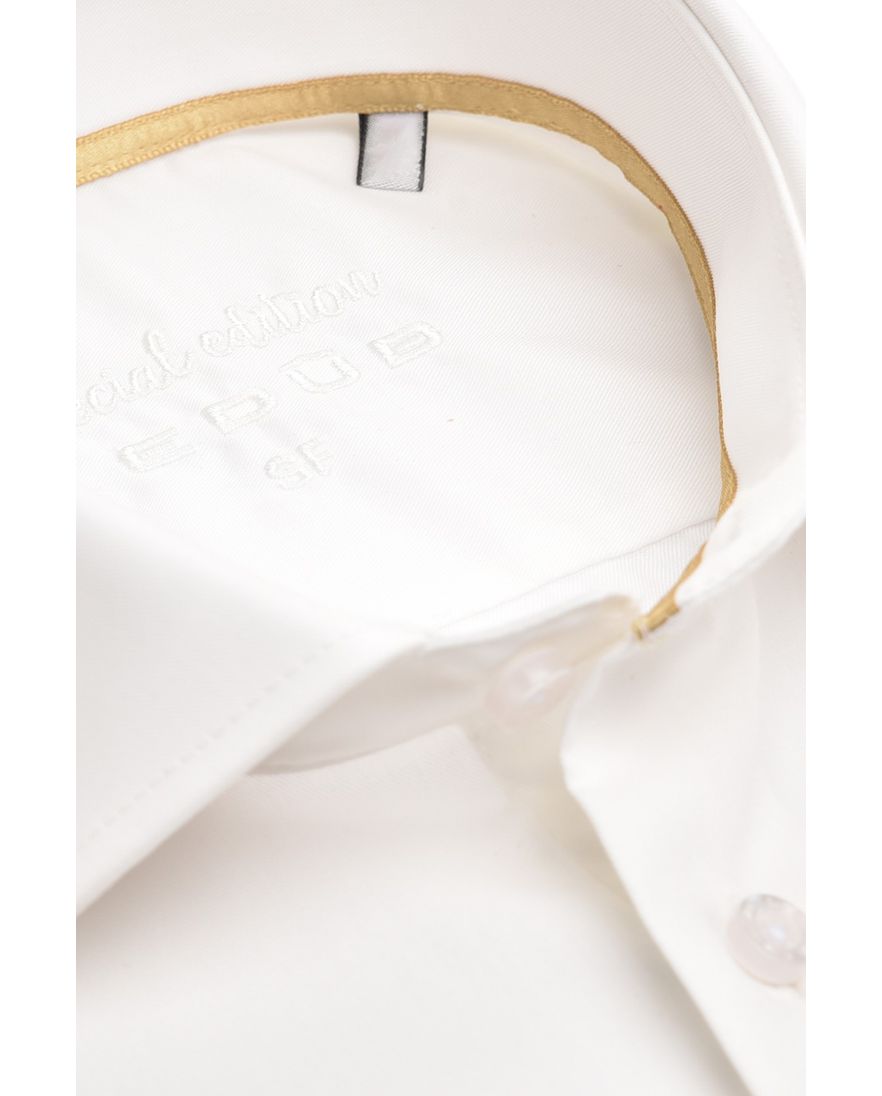 Gebroken wit strijkvrij overhemd Ledub extra lange mouw