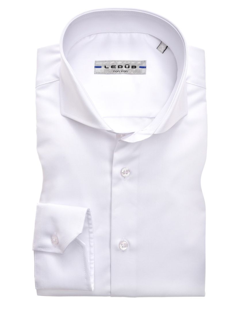 Overhemd Ledub strijkvrij wit Slim Fit