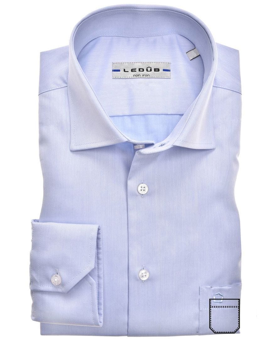 Strijkvrij Ledub overhemd lichtblauw effen Regular Fit