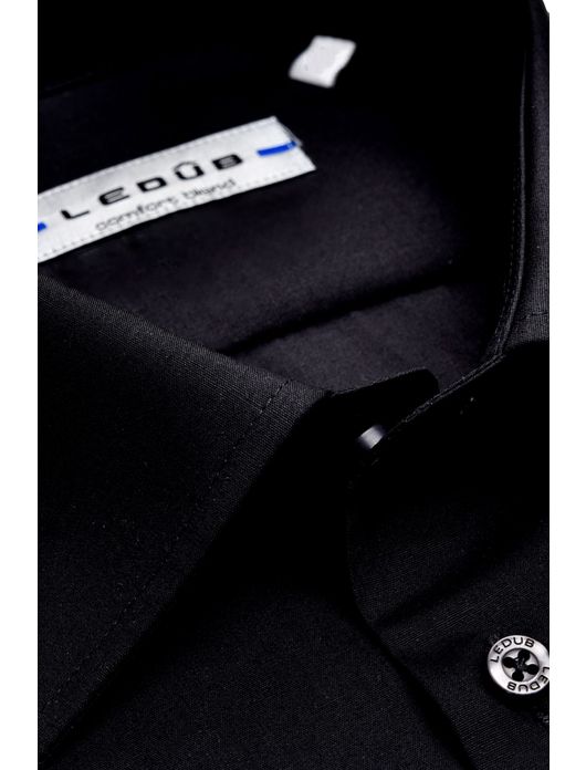 Zwart overhemd Ledub Regular Fit