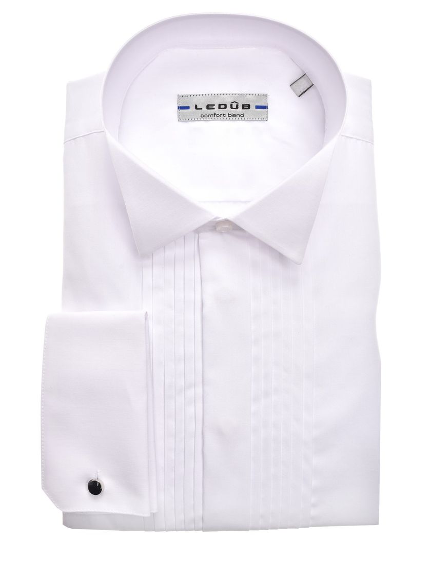 Ledub smokingoverhemd wit Modern Fit