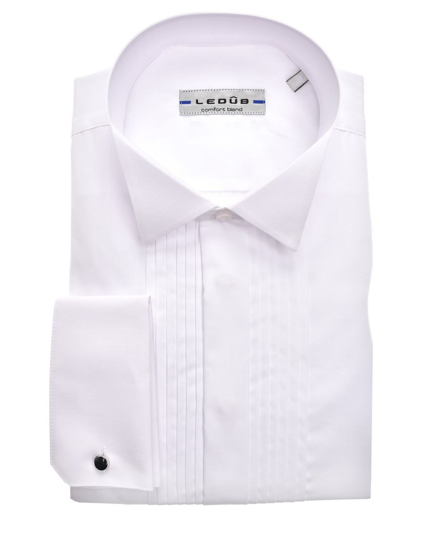 Smokinghemd Ledub wit plisse Modern Fit