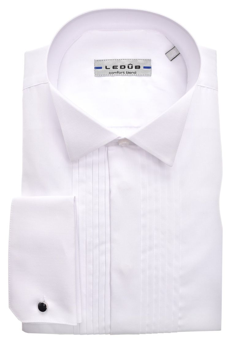 Smokinghemd Ledub wit plisse Modern Fit