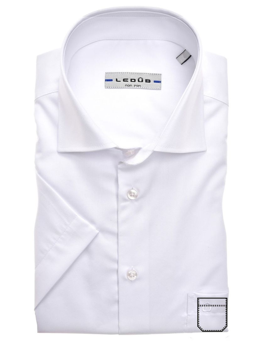 Wit overhemd korte mouwen Ledub