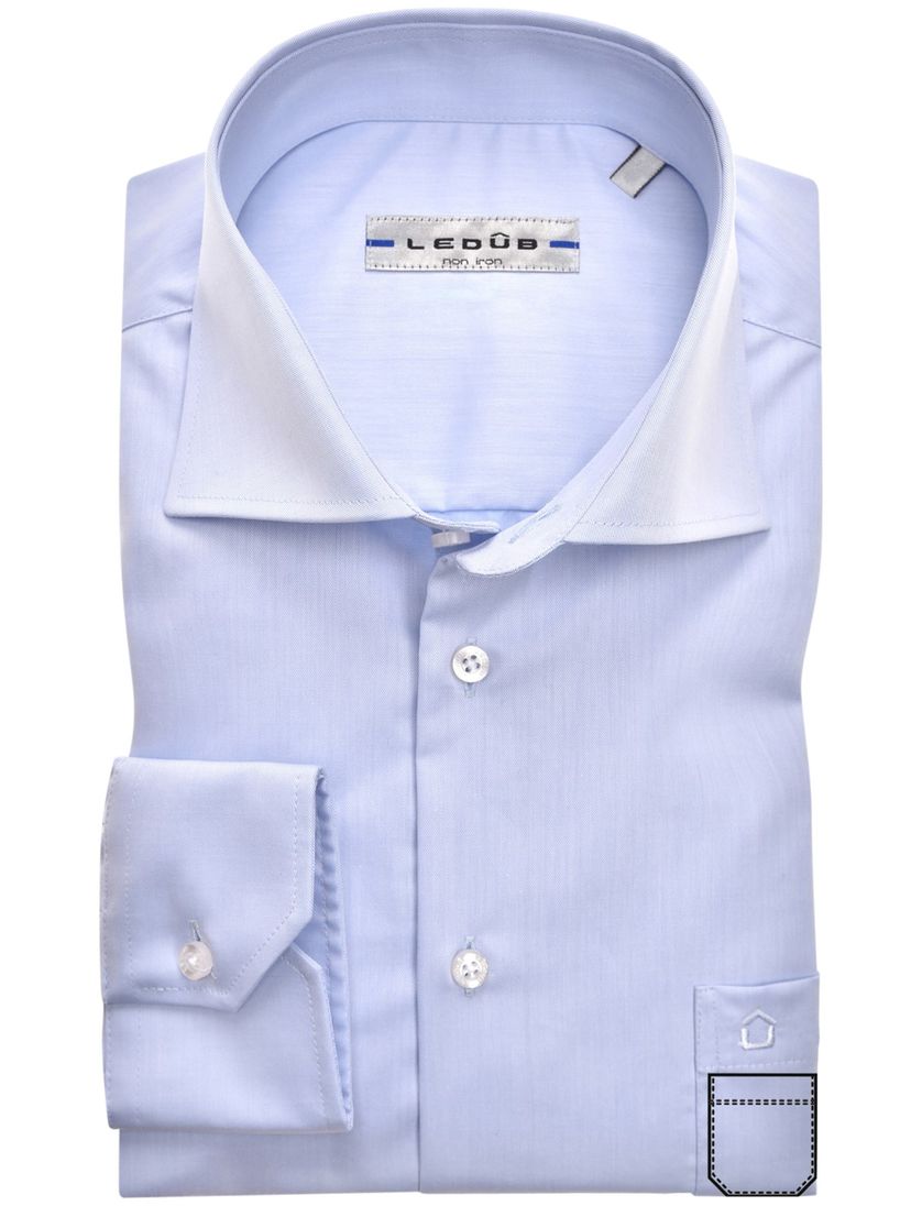 Lichtblauw overhemd Ledub strijkvrij Modern Fit