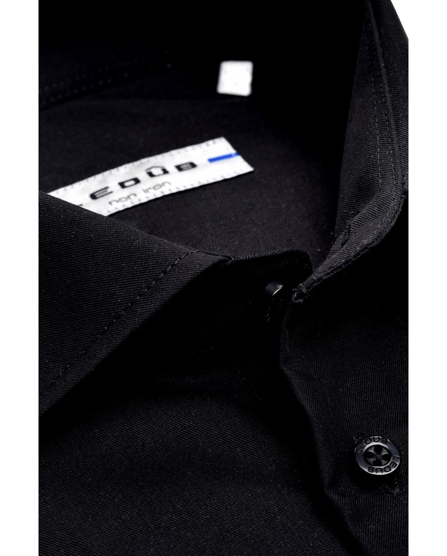 Ledub overhemd Modern Fit zwart met borstzak