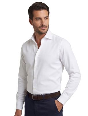 Ledub Overhemd Ledub wit Two Ply katoe Modern Fit