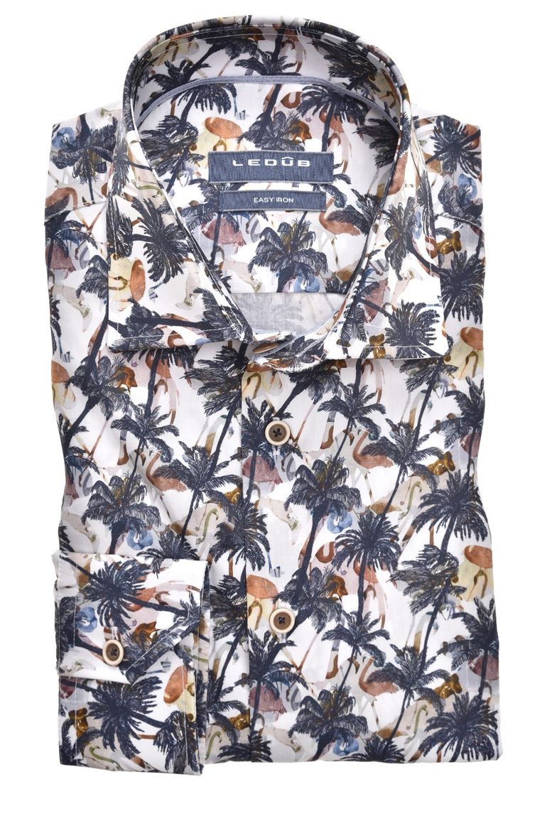Overhemd Modern Fit Ledub palmbomen
