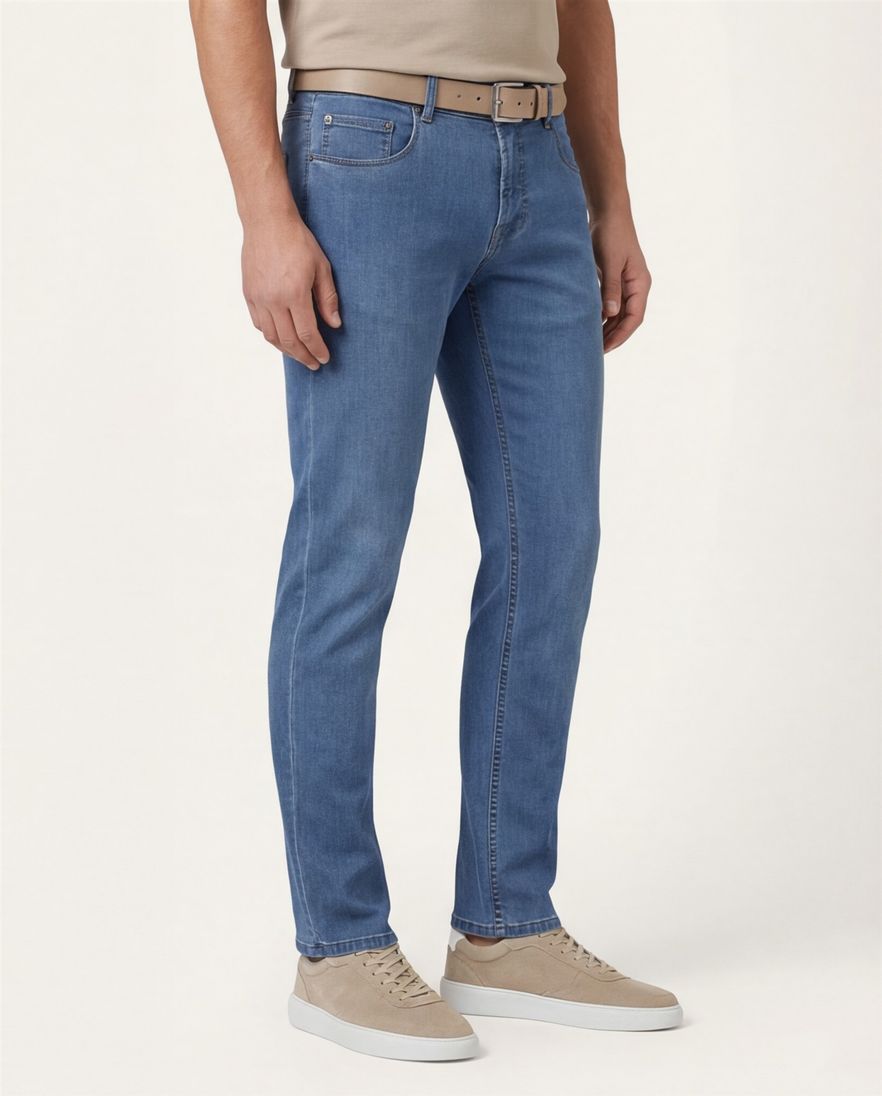 Gardeur jeans blauw katoen