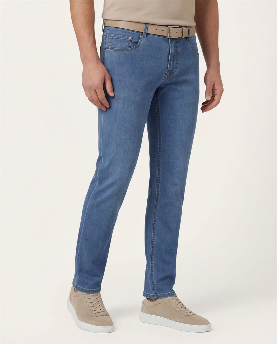 Gardeur jeans blauw katoen