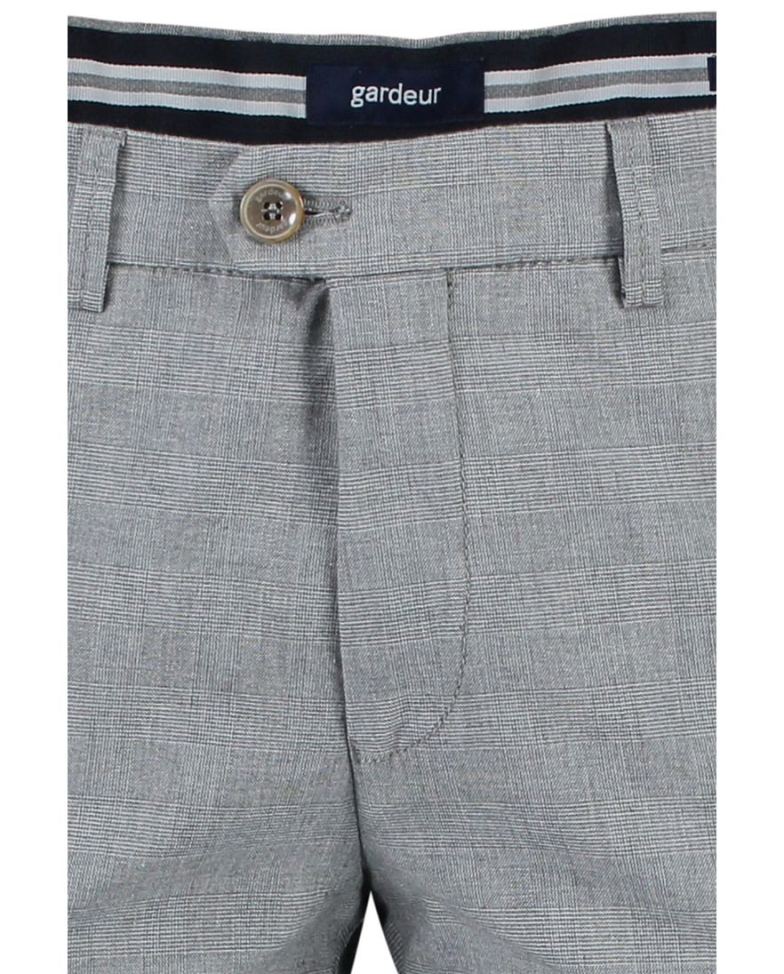 Broek Gardeur Sonny-8 Slim Fit ruit grijs