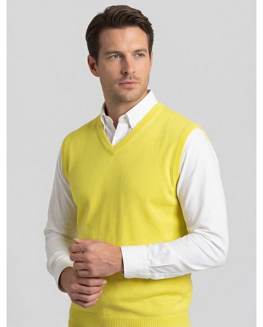 Slipover Maerz geel v-hals