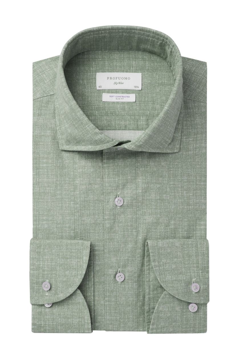 Profuomo overhemd groen Slim Fit