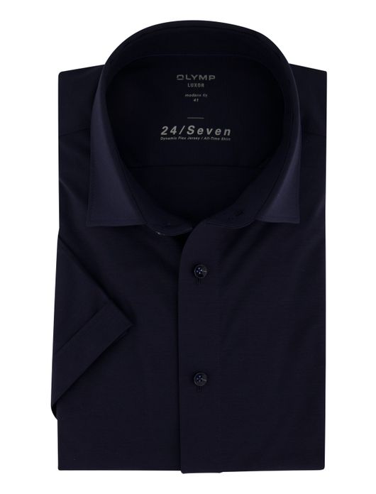 Korte mouwen overhemd Olymp navy Modern Fit