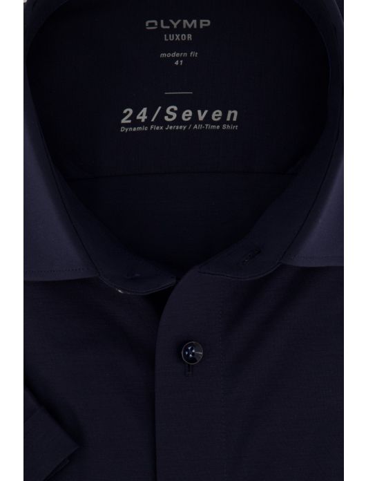 Korte mouwen overhemd Olymp navy Modern Fit