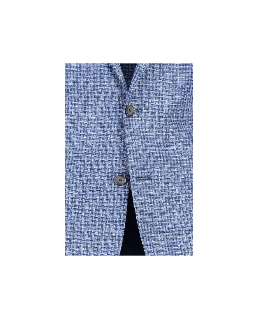 Dressler colbert blauw geruit katoen slim fit