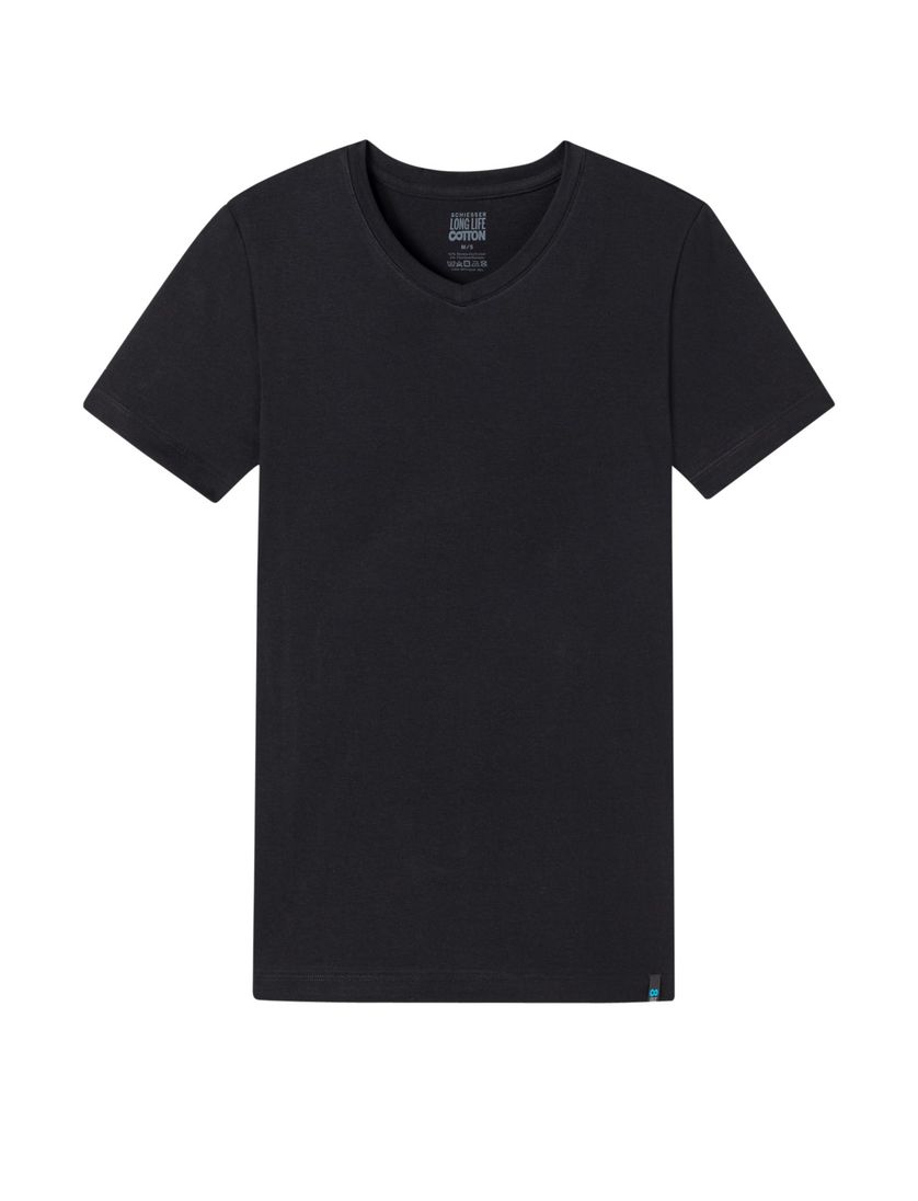t-shirt Schiesser Long Life Cotton zwart