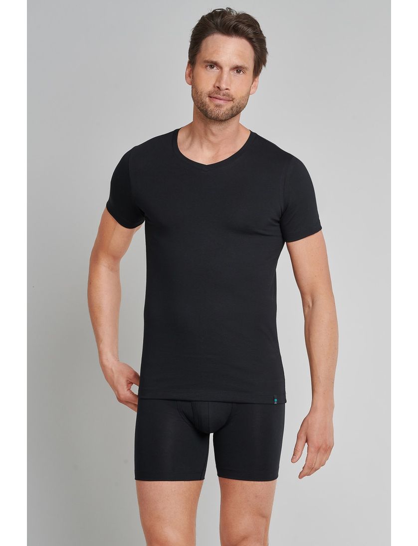 t-shirt Schiesser Long Life Cotton zwart