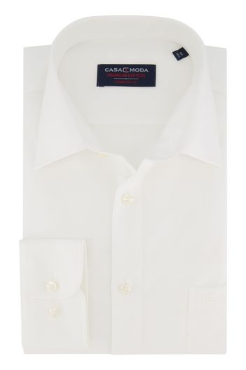Casa Moda Casa Moda overhemd mouwlengte 7 wijde fit wit effen katoen