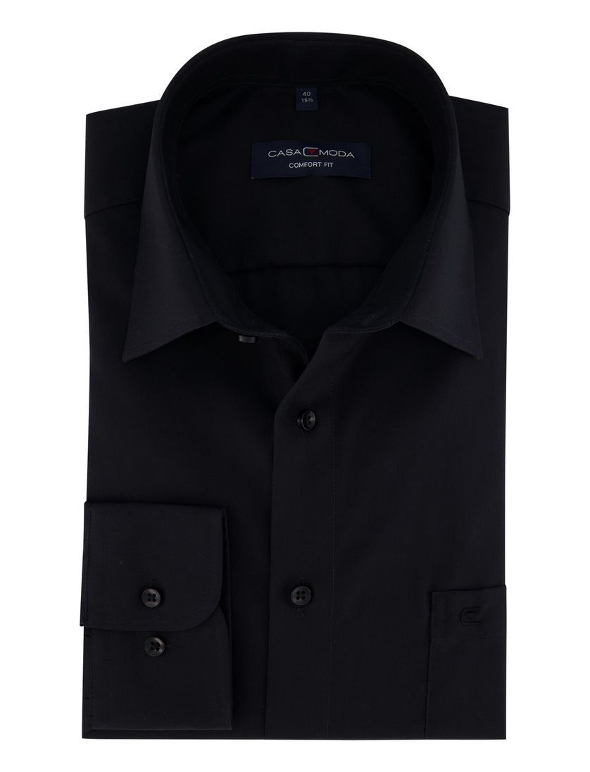 Overhemd Casa Moda mouwlengte 7 zwart Comfort Fit