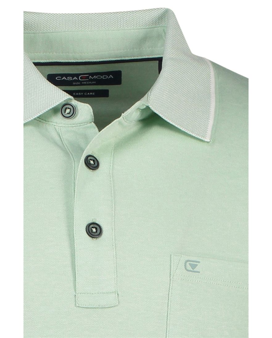 Casa Moda poloshirt korte mouw lichtgroen wijde fit