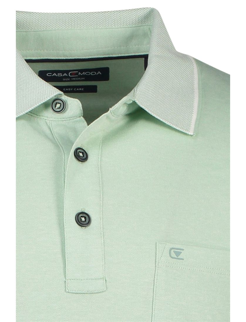 poloshirt korte mouw Casa Moda lichtgroen katoen