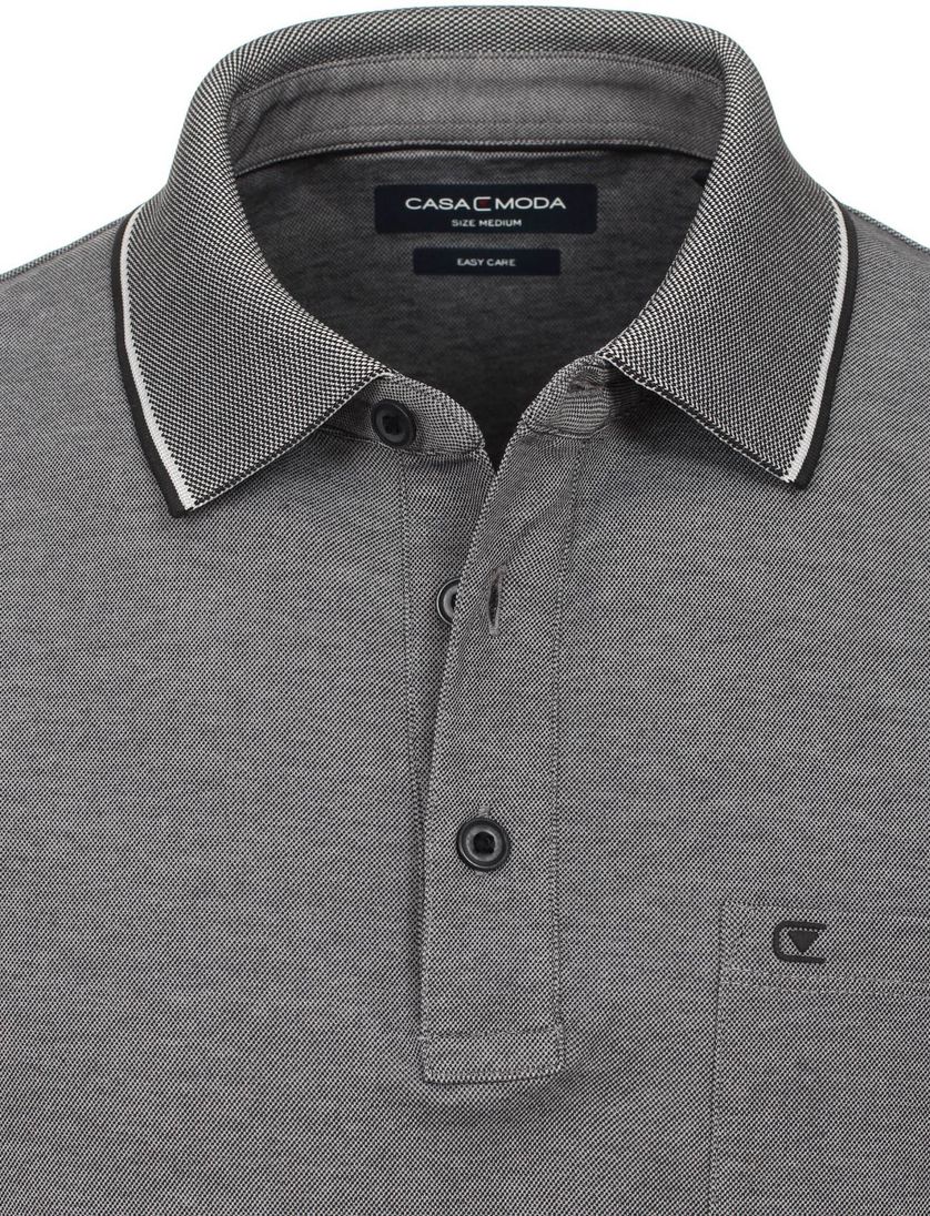 poloshirt korte mouw Casa Moda grijs wijde fit