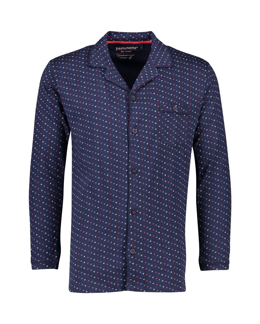 Pastunette pyjamashirt donkerblauw met print