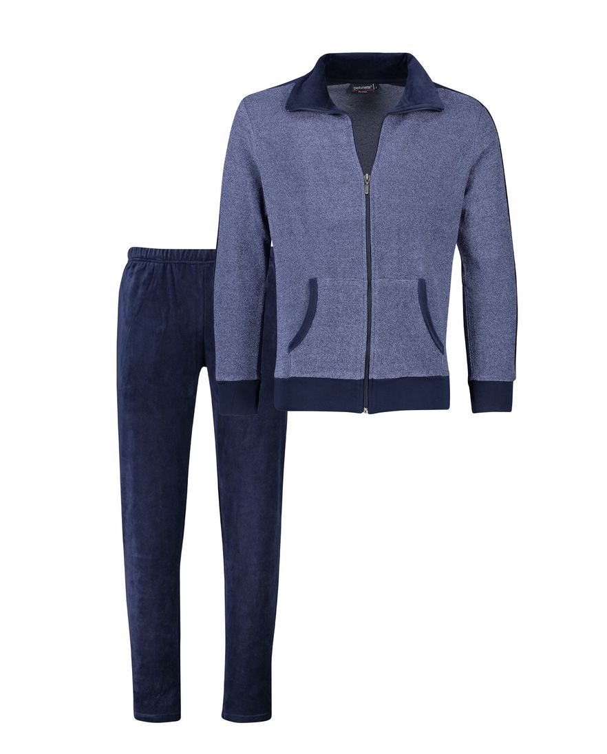 Pastunette joggingpak donkerblauw effen