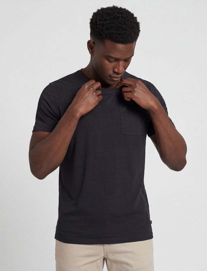 Donkergrijs t-shirt Camel Active met borstzak