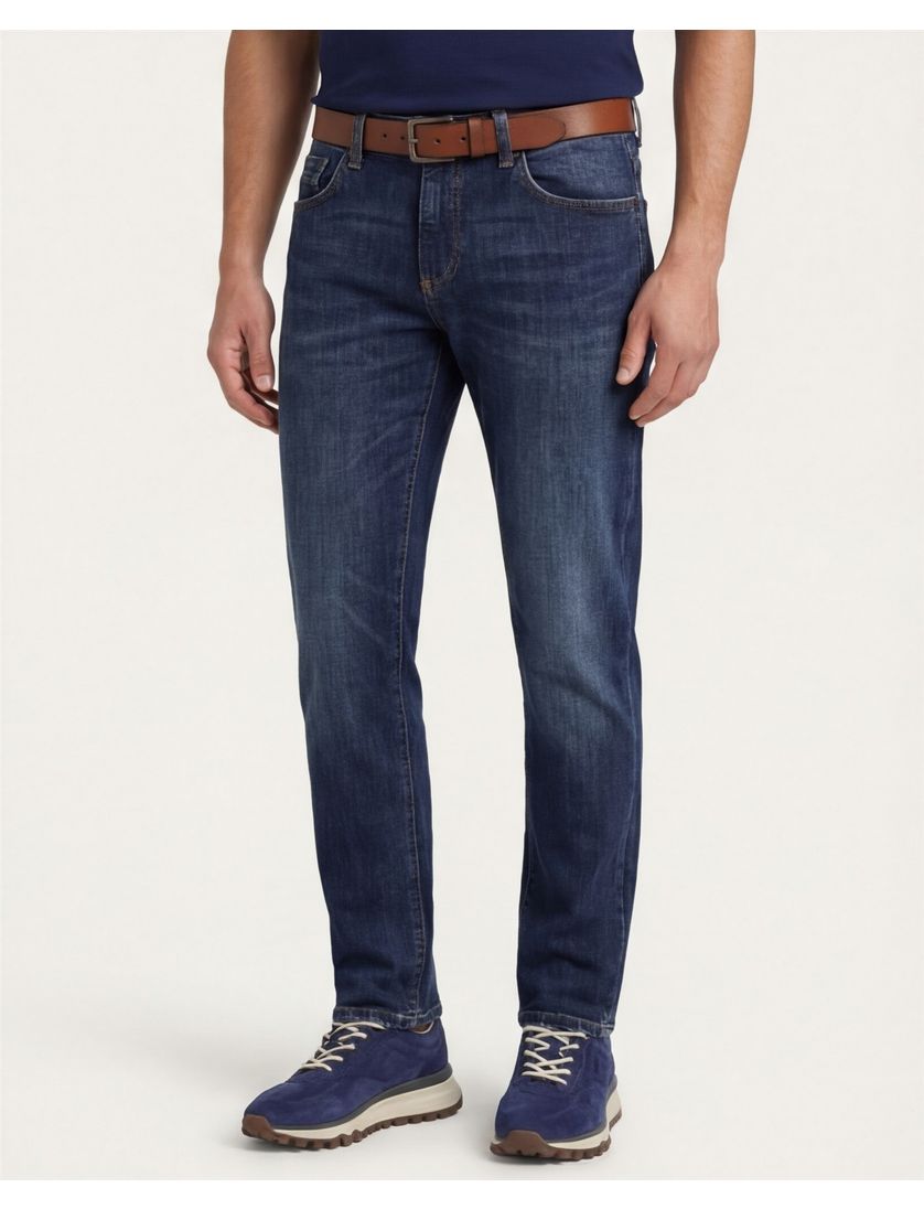 Camel Active broek 5-pocket blauw Houston normale fit