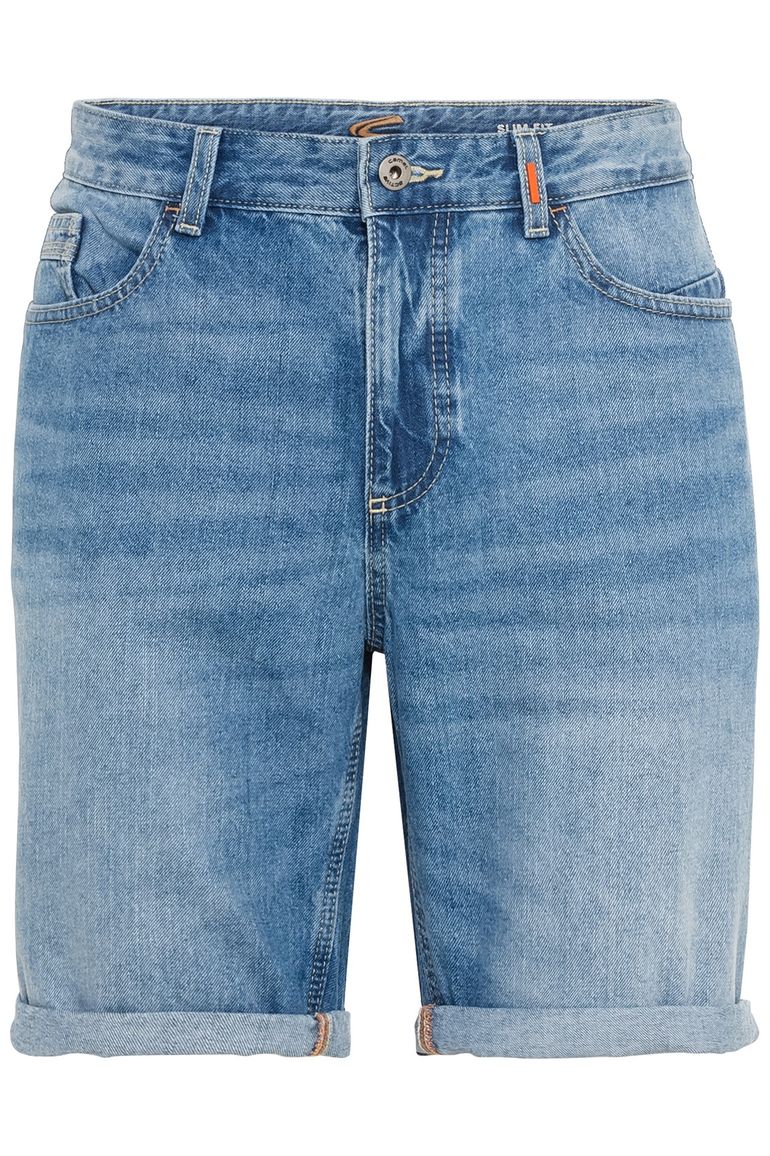 Short Camel Active blauw 5-pocket Slim Fit