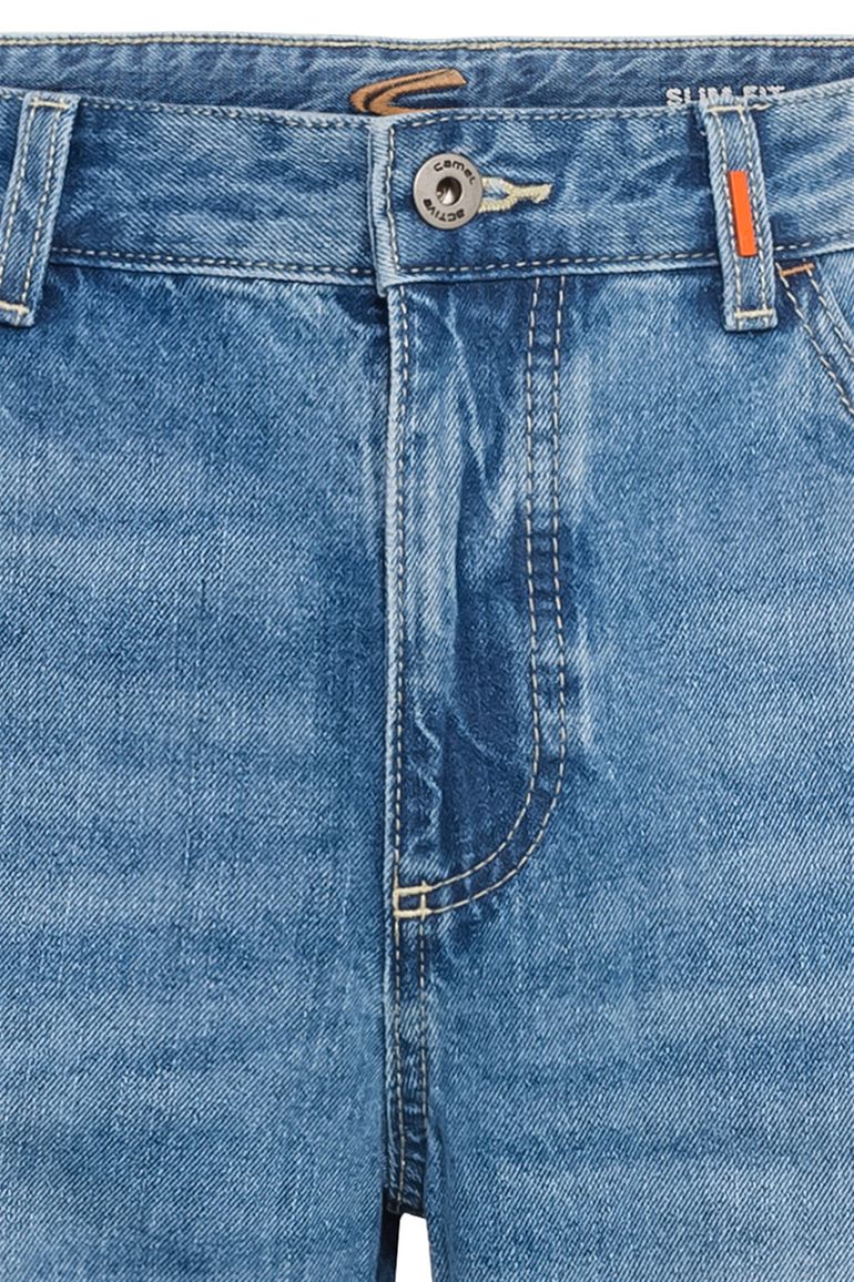 Short Camel Active blauw 5-pocket Slim Fit