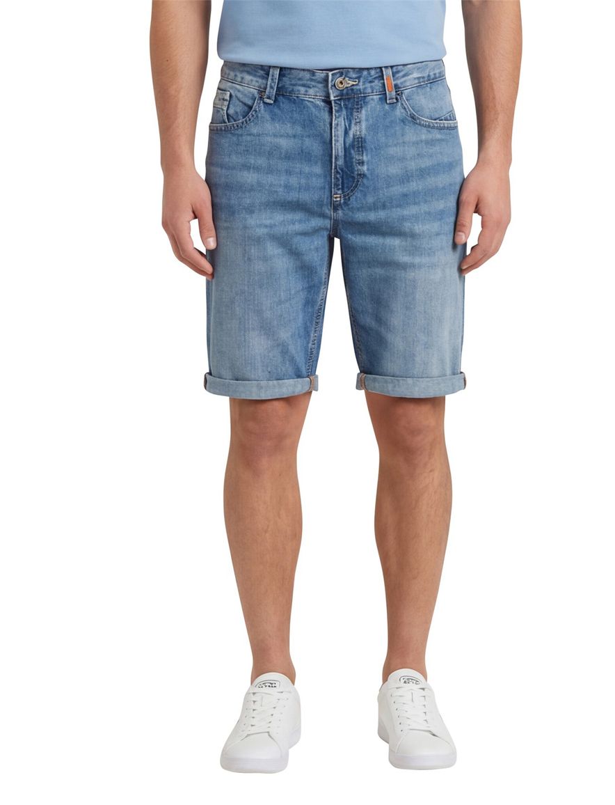 Short Camel Active blauw 5-pocket Slim Fit