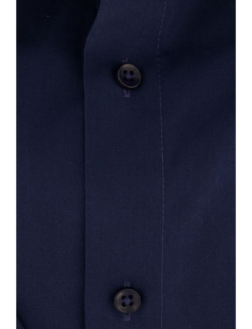 Navy effen Casa Moda overhemd korte mouw wijde fit