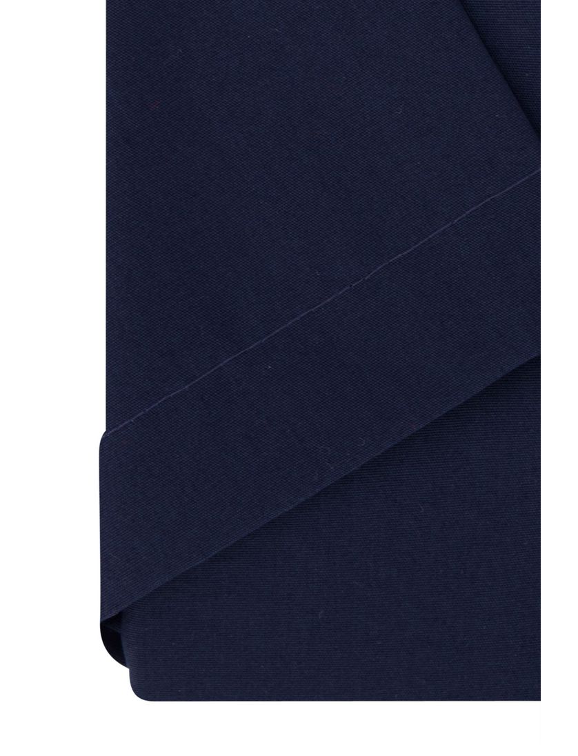 Navy effen Casa Moda overhemd korte mouw wijde fit