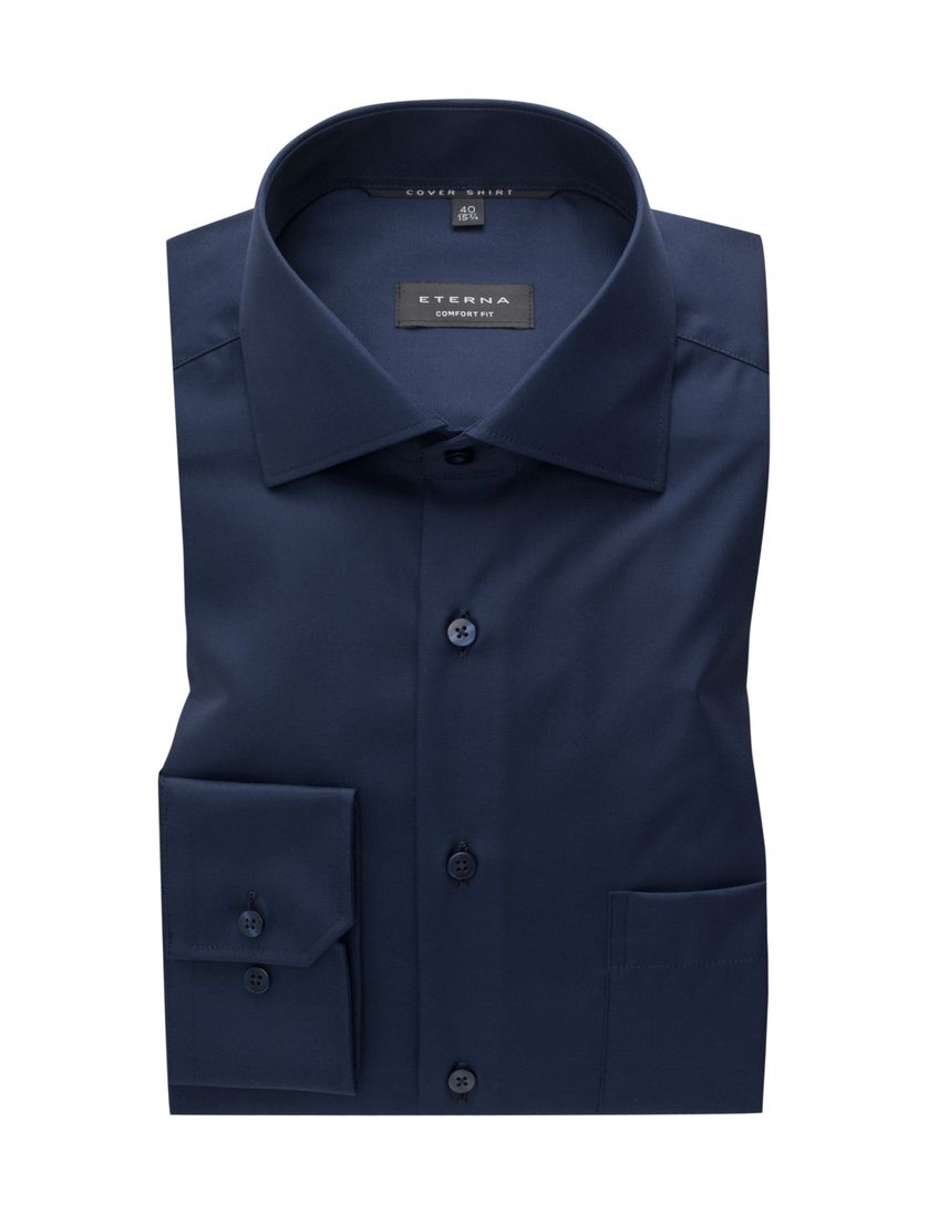 Eterna overhemd Comfort Fit donkerblauw