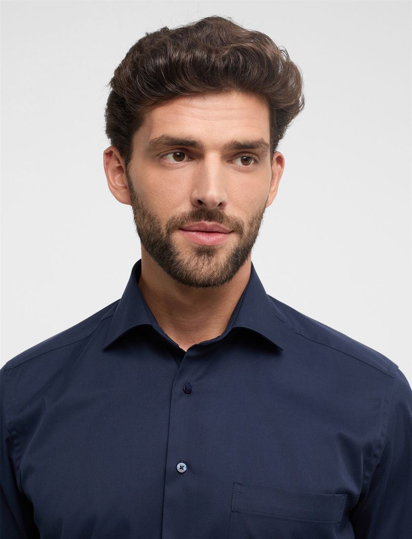 Eterna overhemd Comfort Fit donkerblauw