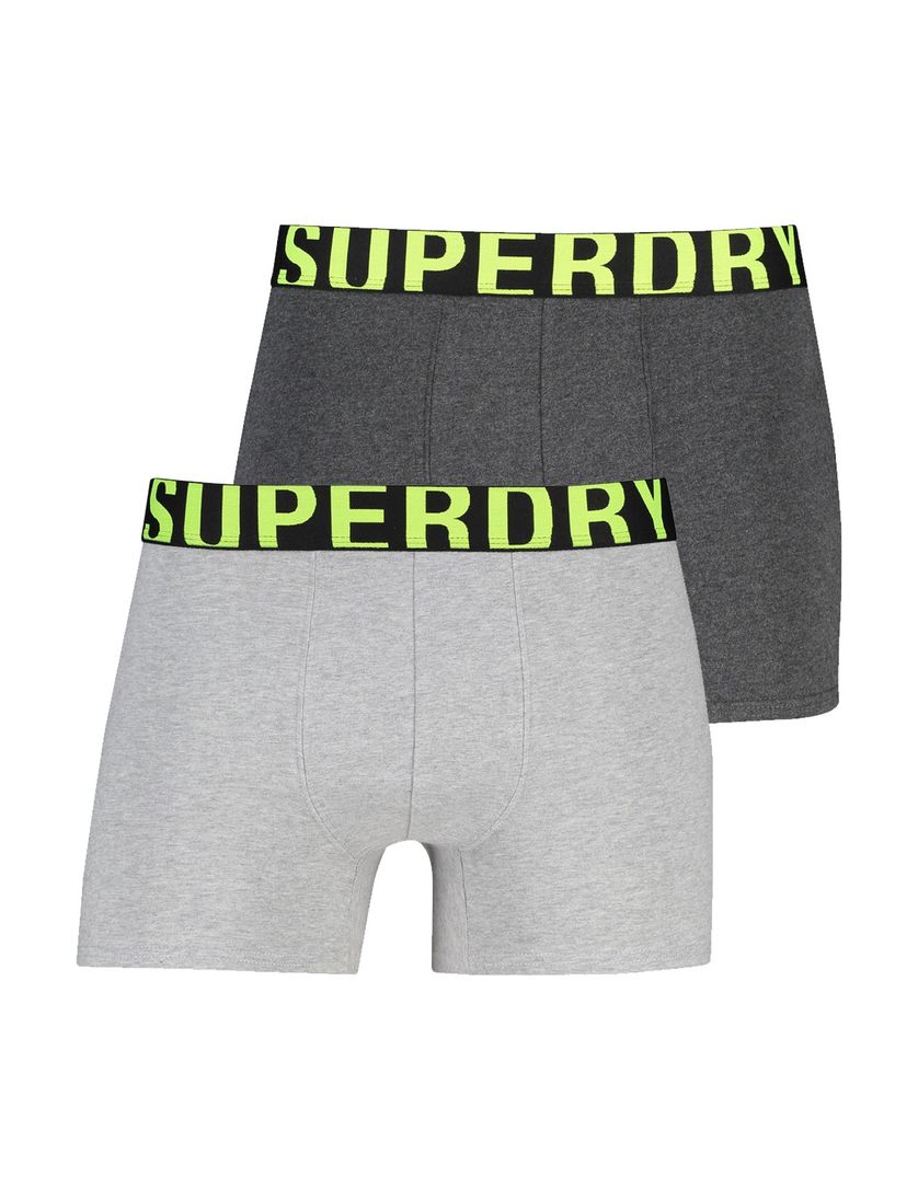 Superdry boxershort effen katoen grijs