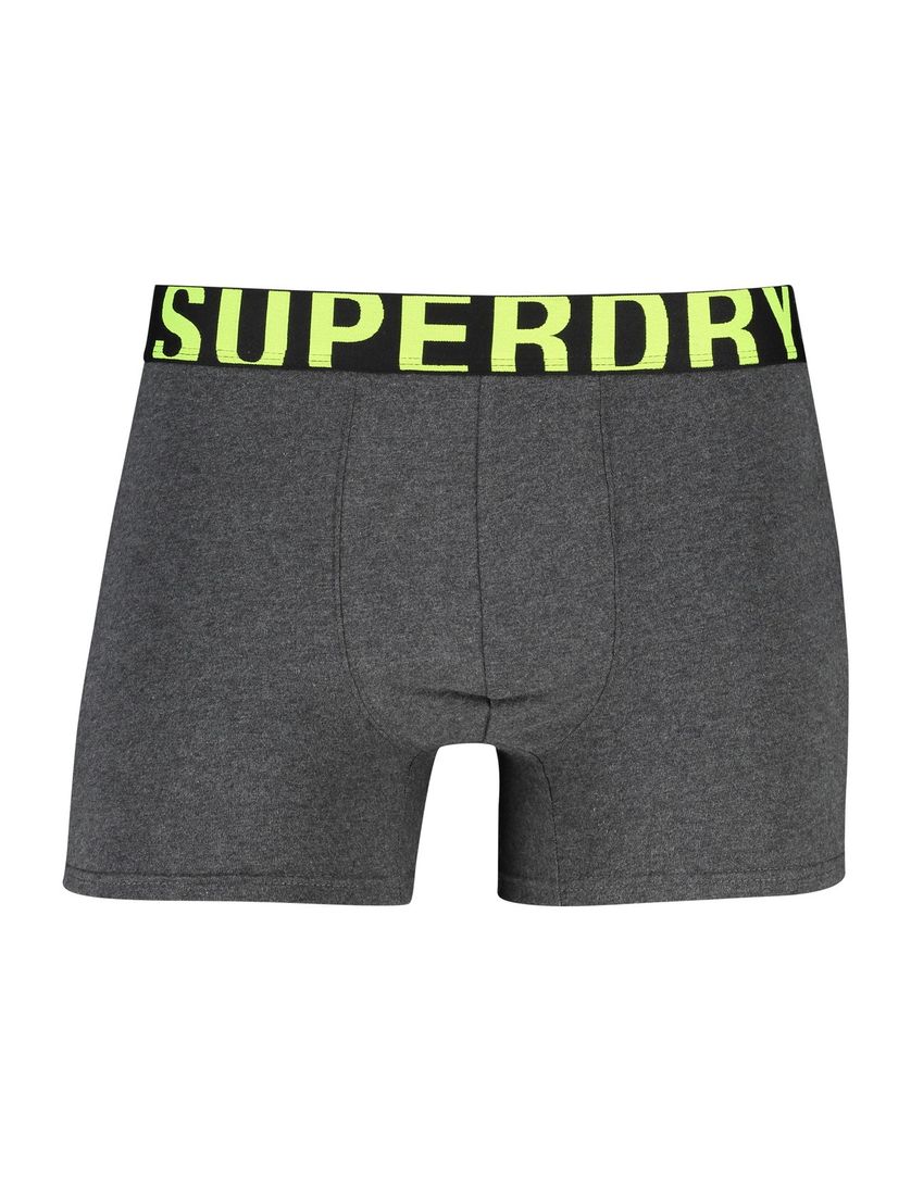 Superdry boxershort effen katoen grijs