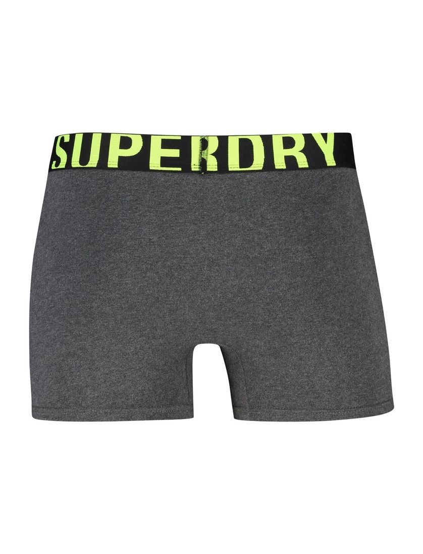 Superdry boxershort effen katoen grijs
