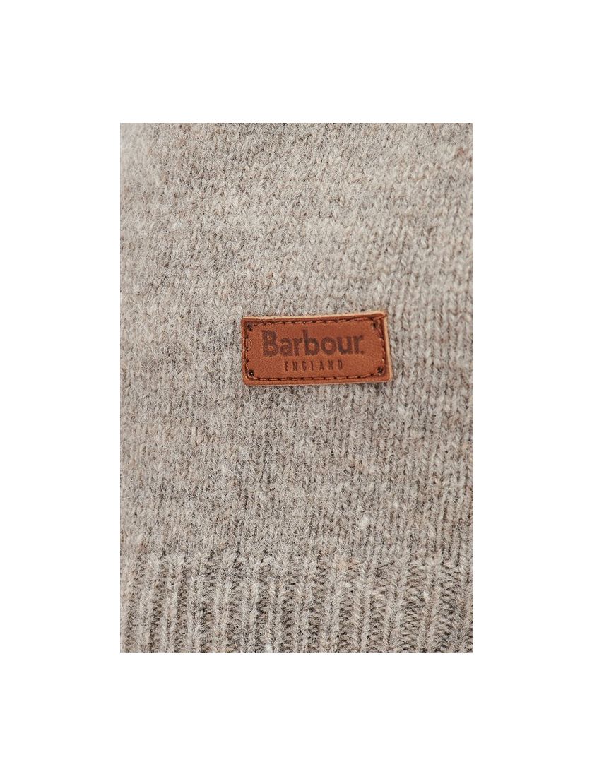 Barbour trui beige opstaande kraag merinowol