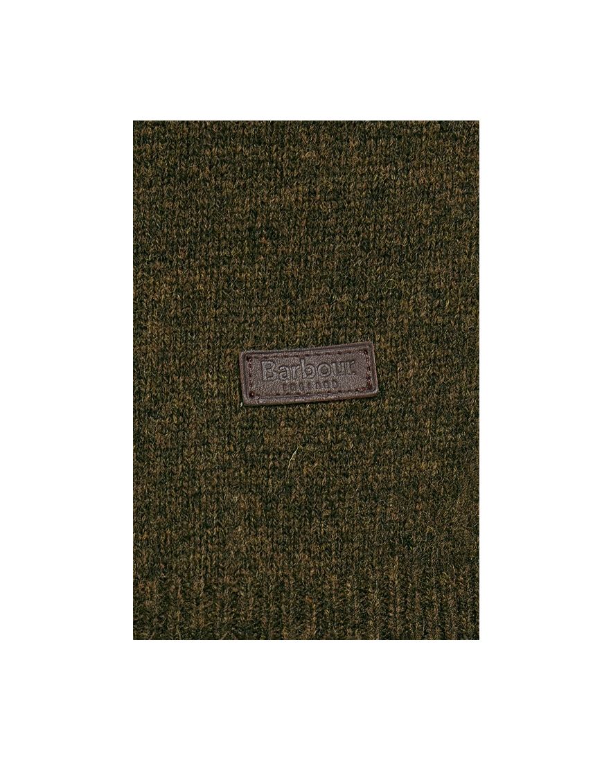 Barbour scheerwol trui opstaande kraag groen merinowol