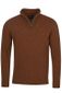 Barbour trui opstaande kraag bruin lamswol