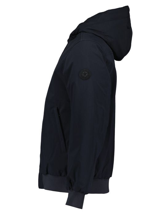 bomber Airforce donkerblauw slim fit effen rits