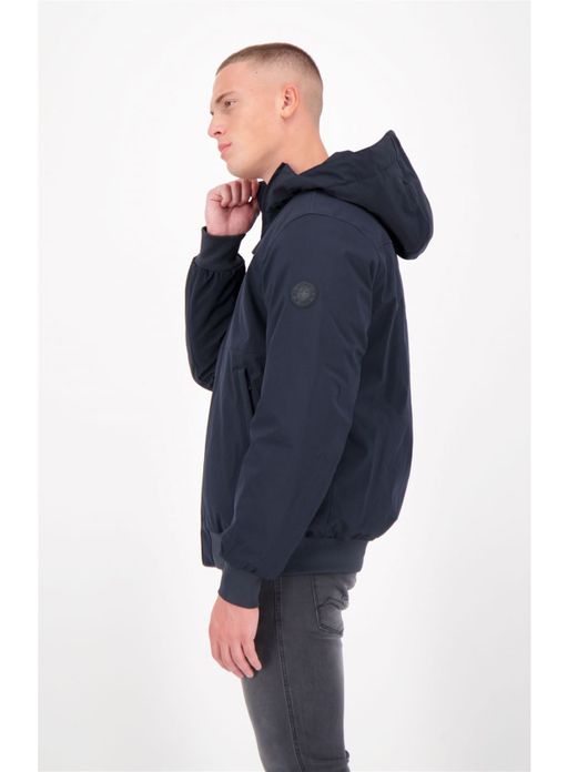 bomber Airforce donkerblauw slim fit effen rits