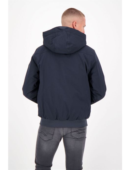 bomber Airforce donkerblauw slim fit effen rits